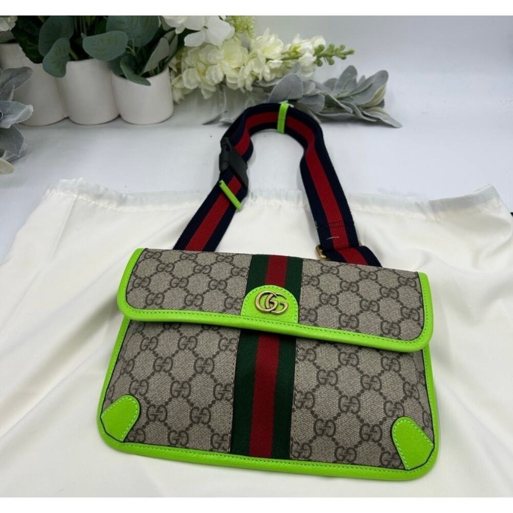 Women's Gucci GG Supreme OPHIDIA belt bag adjustable 80 cm made in Italy - Picture 1 of 10